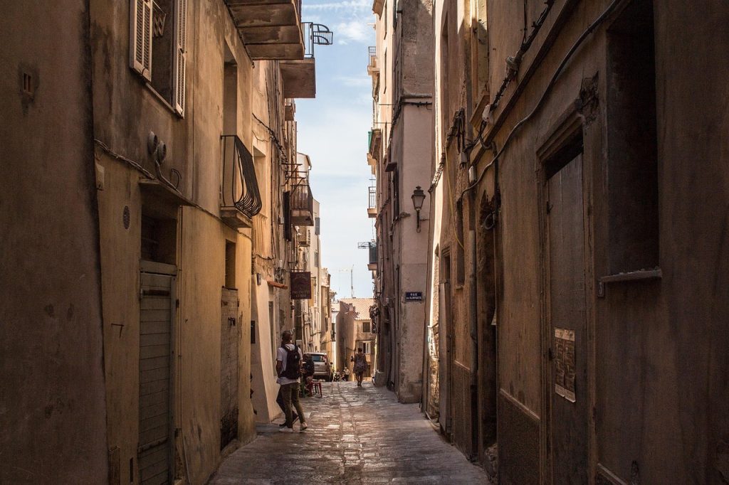 corsica, bonifacja, france, the coast, scenery, summer, holiday, island, travels, port, street, nature, city, alley
