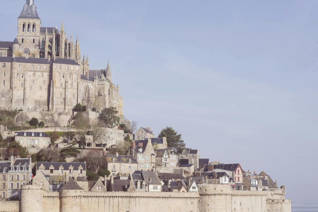 Explore the stunning architecture of Mont Saint Michel Abbey, a historic landmark in France.