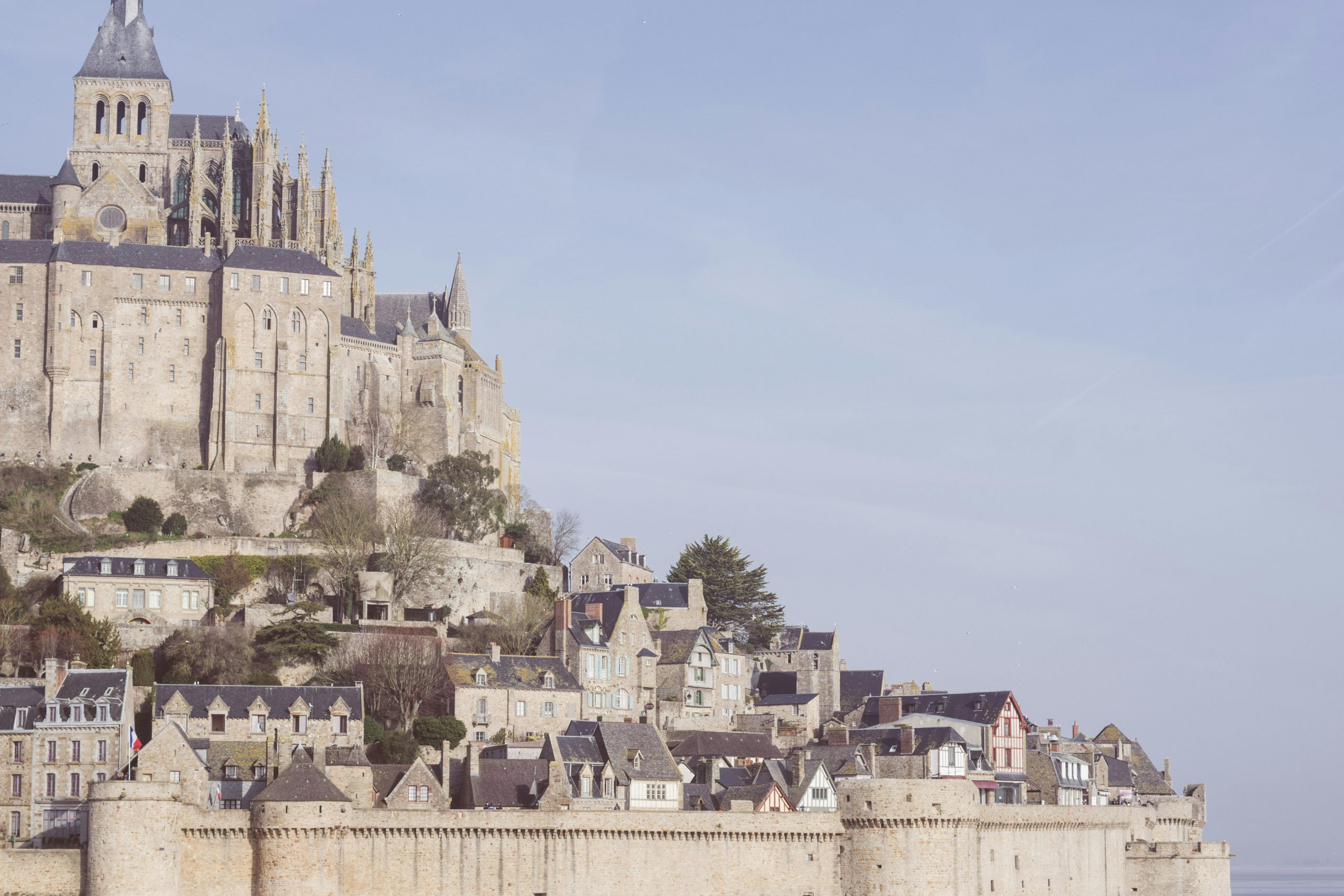 Explore the stunning architecture of Mont Saint Michel Abbey, a historic landmark in France.