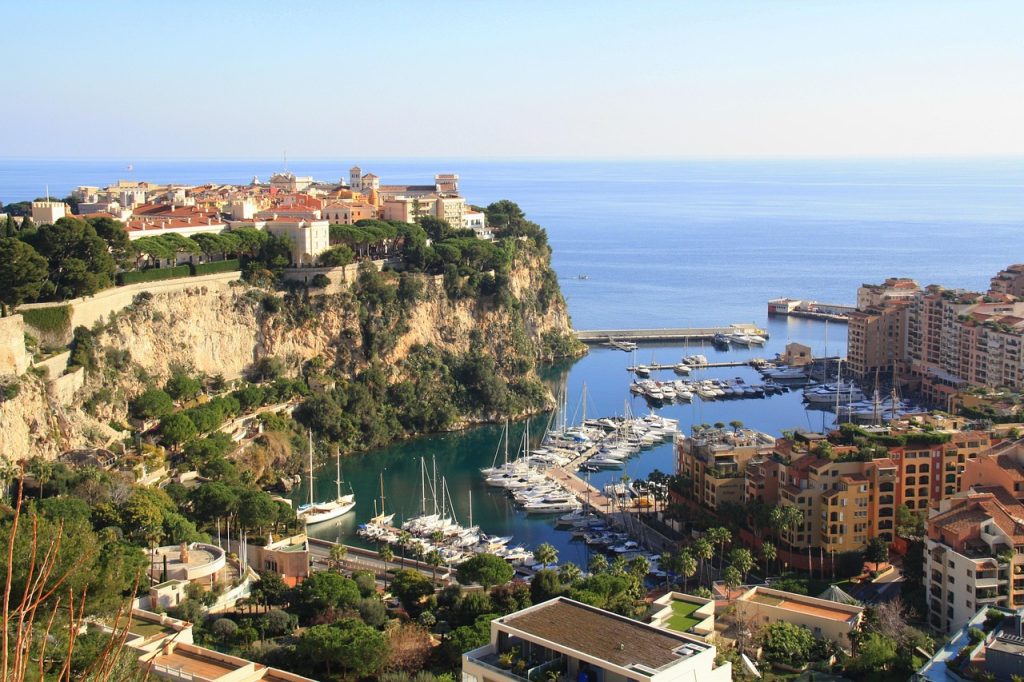 monaco, sea, sun, nature, port, france, rock, landscape