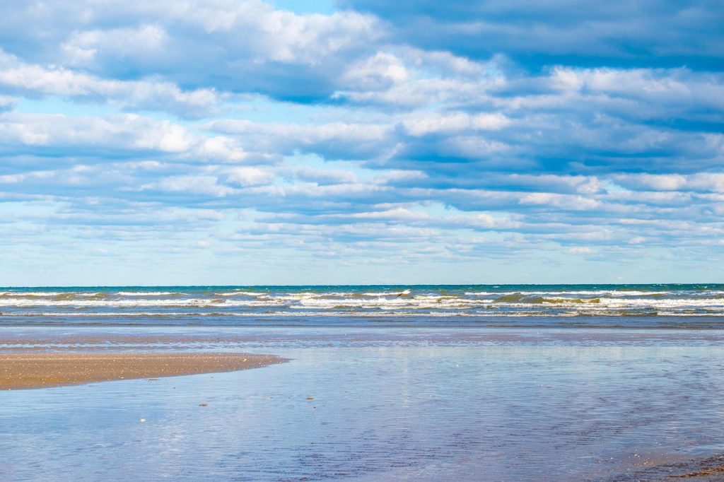 seaside, sky, tide, landscape, cabourg