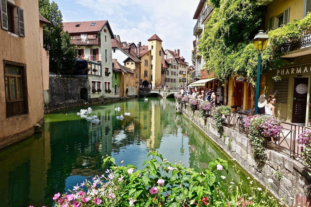 annecy, architecture, nature, tourism, travel, city, water, canal
