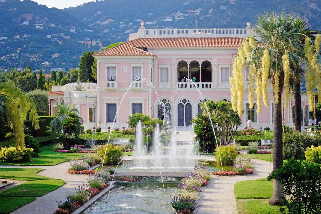 villa, mansion, fountain, villa ephrussi de rothschild, saint jean cap ferrat, cote d'azur, mansion, mansion, mansion, mansion, mansion, cote d'azur