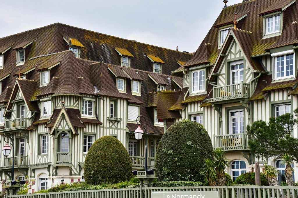 A classic Norman-style building in Deauville, showcasing its distinct architecture.
