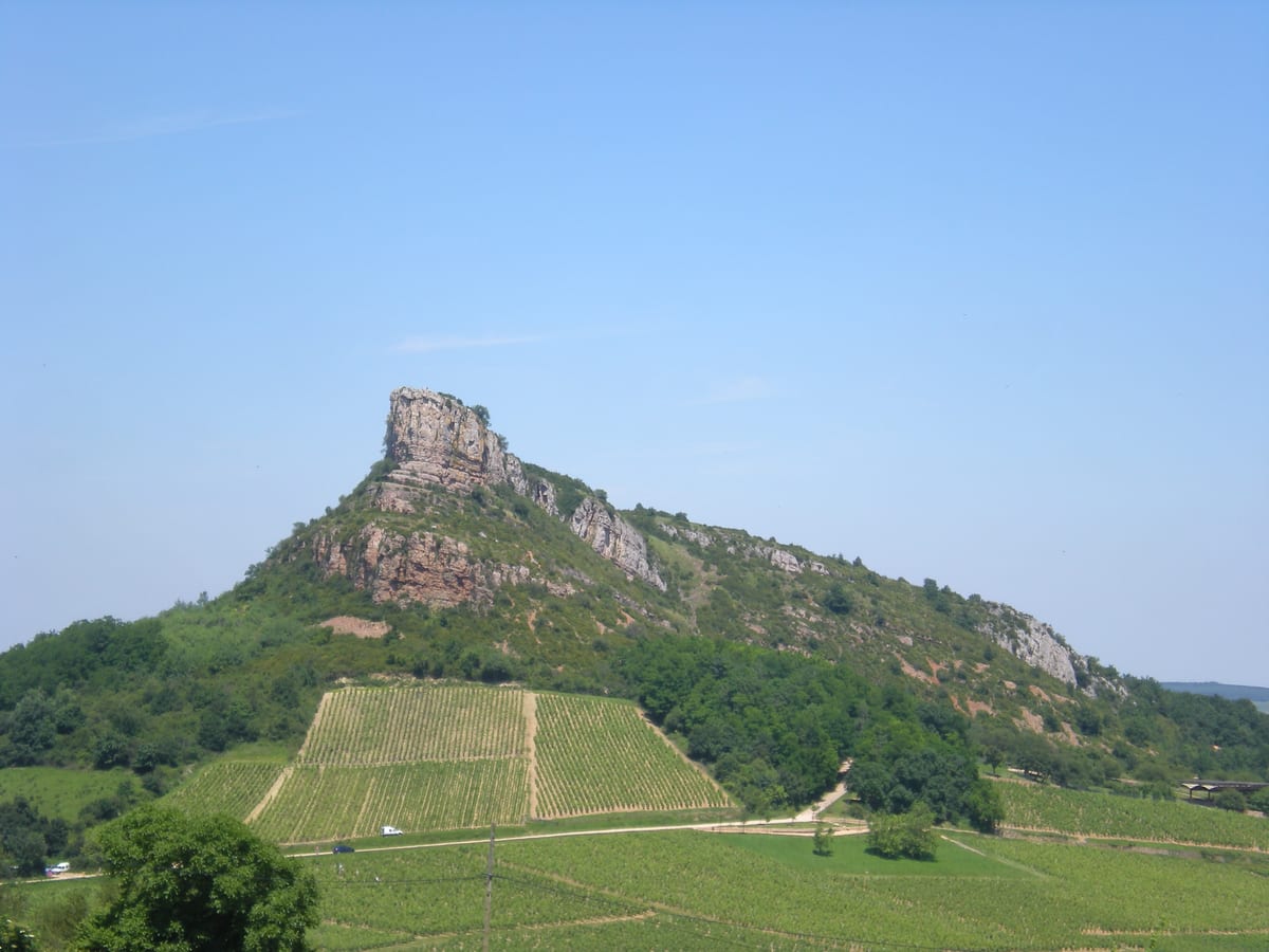 Day trips from Lyon: the Roche de Solutre above the vineyards